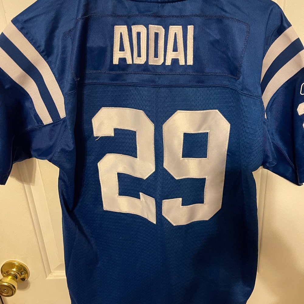 NFL Kids Jersey in Bold Blue and White. Joseph Addai Indianapolis Colts.
